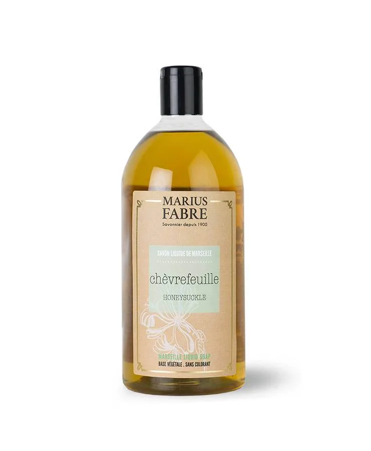 marseille-liquid-soap-honeysuckle-fragrance-1l Tekuté mydlo Marius Fabre 1 l, Zemolez - náplň – Obrázok 1