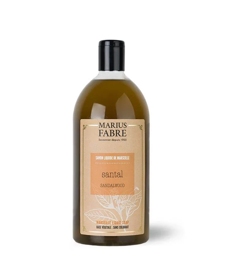 marseille-liquid-soap-sandalwood-fragrance-1l Tekuté mydlo Marius Fabre 1 liter, Santal- náplň – Obrázok 1